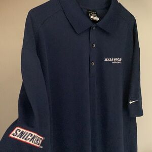 SNICKERS Nike Golf Polo Men’s XXL Mars Wrigley Confectionery Navy